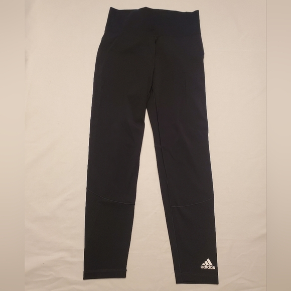 Adidas Aeroready Womens Black Tight Fit Mid Rise Cropped Yoga Leggings Size M - Picture 1 of 4